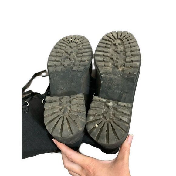 Lucky Brand Womens Solid Black Insulated Low Heel Lace Up Ankle Boots 6.5 - Picture 5 of 9